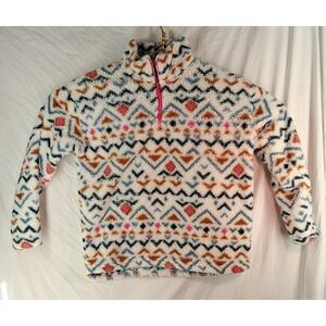Eddie Bauer Quarter‎ Zip Plush Aztec Pullover Size Large
